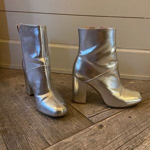 Silver heeled boots